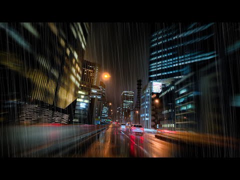☔️Relaxing Rainy Drive Through Tokyo Skyscrapers