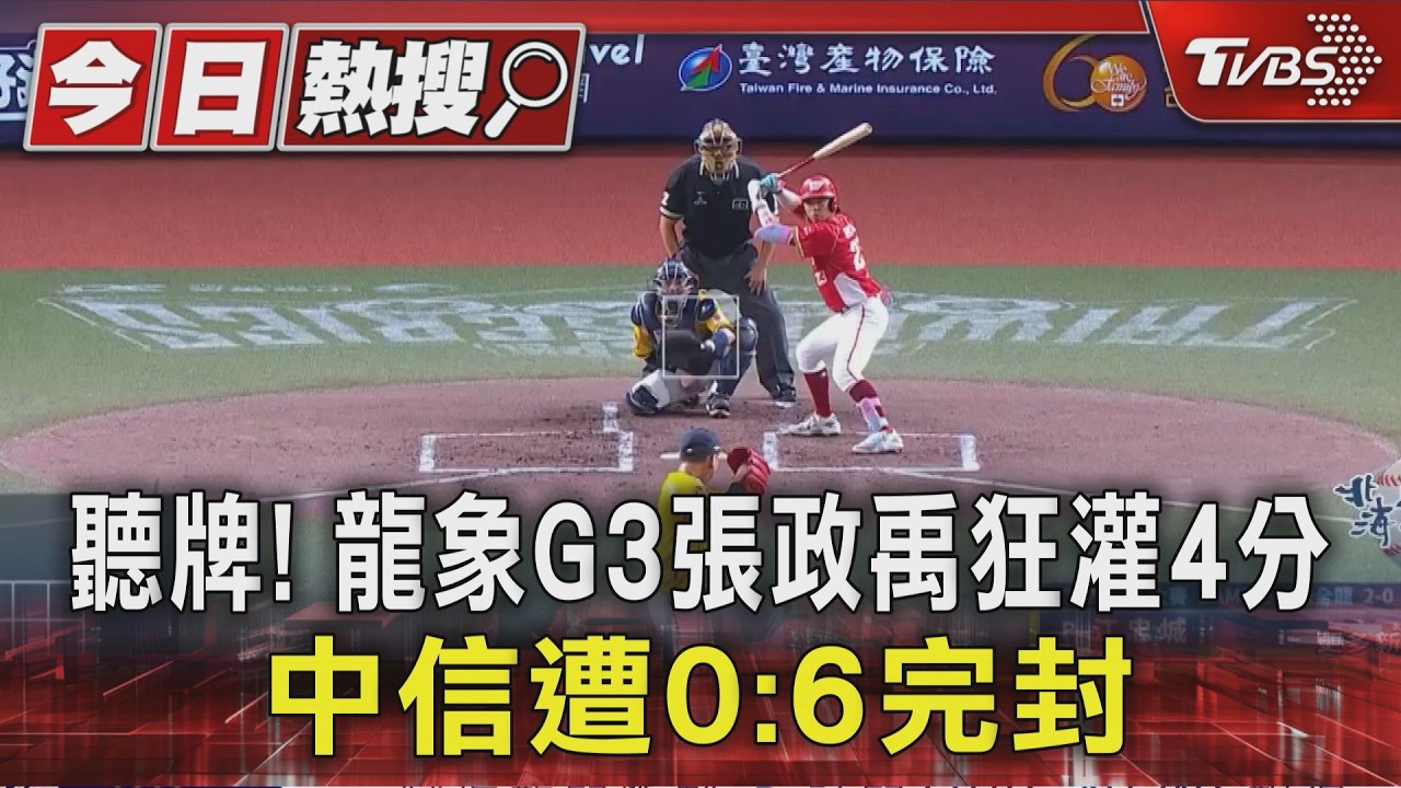 聽牌! 龍象G3張政禹狂灌4分 中信遭0:6完封
