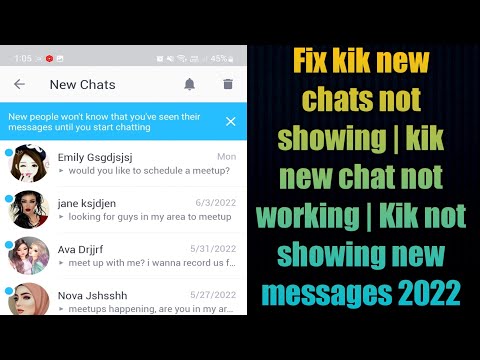 Fix kik new chats not showing | kik new chat not working | Kik not showing new messages 2022