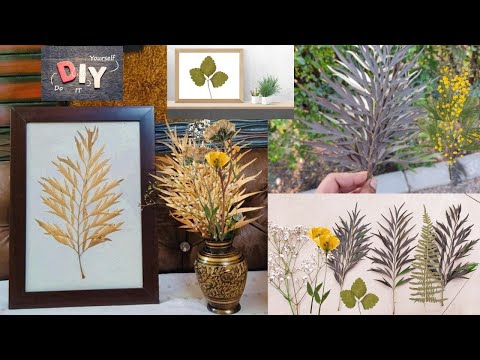 DIY || Dry leaf & Flowers wall Art || No cost Home Decor 🏠