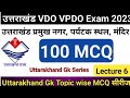 उत्तराखंड VDO VPDO Exam 2023 Class 6 Uttarakhand Gk Topic Wise MCQ Uttrakhand Poli