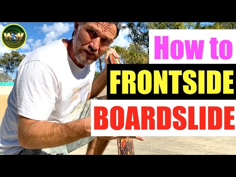 How to Frontside Boardslide - (Skateboarding tutorial)