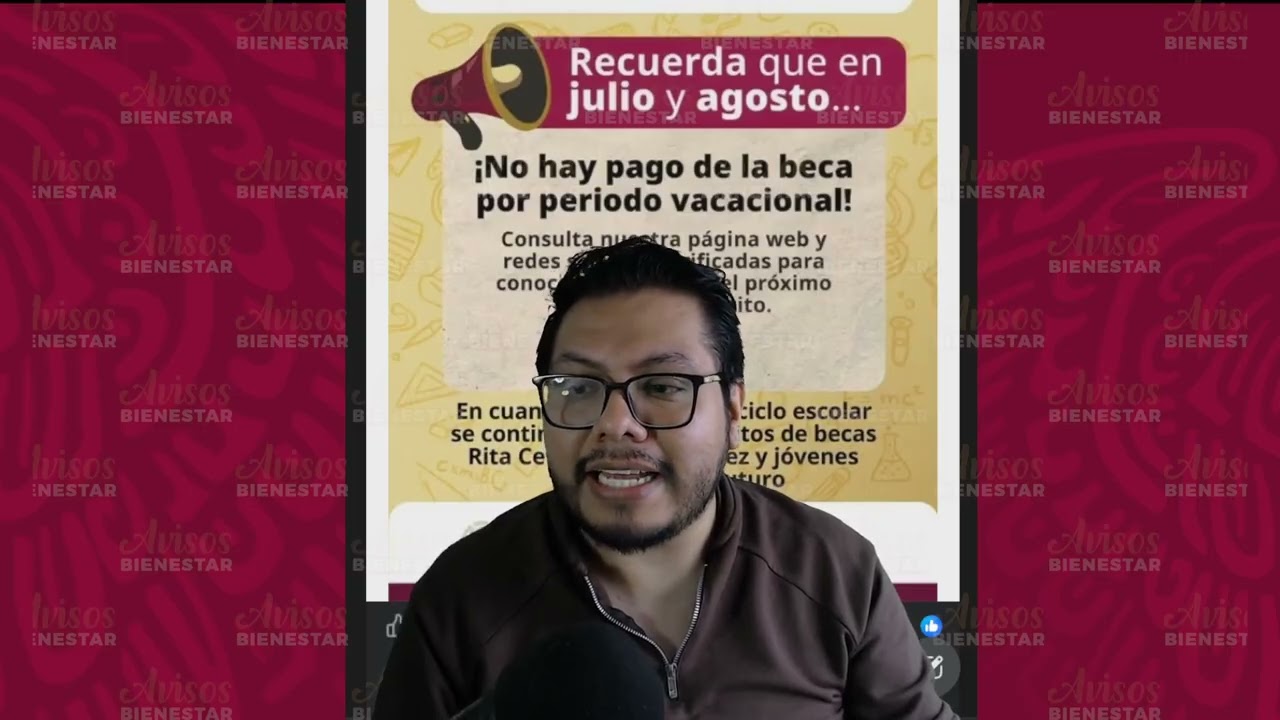 atención becarios NO hay pago de becas en julio ni agosto, ya que corresponde al periodo vacacional.