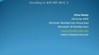 ViewBag In ASP.NET MVC 5