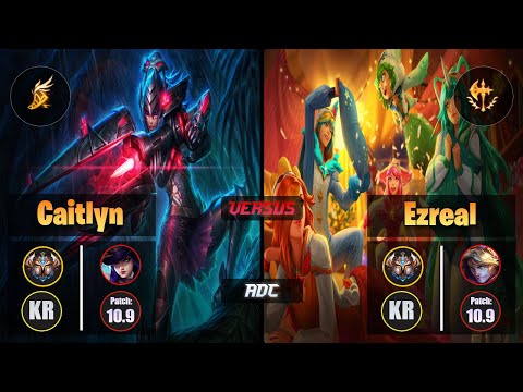 Challenger CAITLYN [Fleet Footwork] (ADC) VS  EZREAL - Challenger KR Patch 10.9