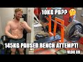145KG PAUSED BENCH ATTEMPT - Storm Ciara and Training with a Client - VLOG 89