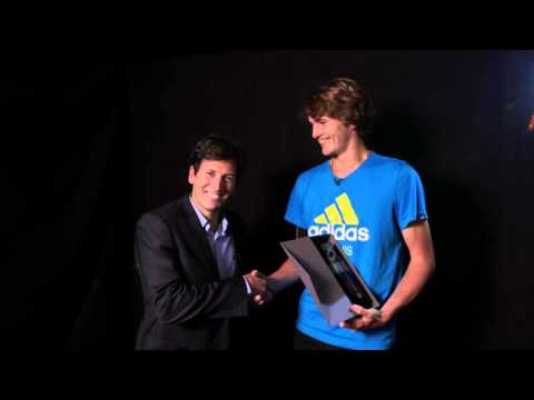 Теннис Zverev Receives Award For Year End Top 100 Ranking