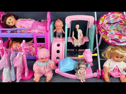 10 Minutes Satisfying with Unboxing Doll Bed & Slide Toys Set Review | ASMR 