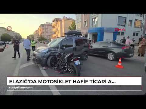 Elazığ’da motosiklet, hafif ticari araca çarptı: 3 yaralı