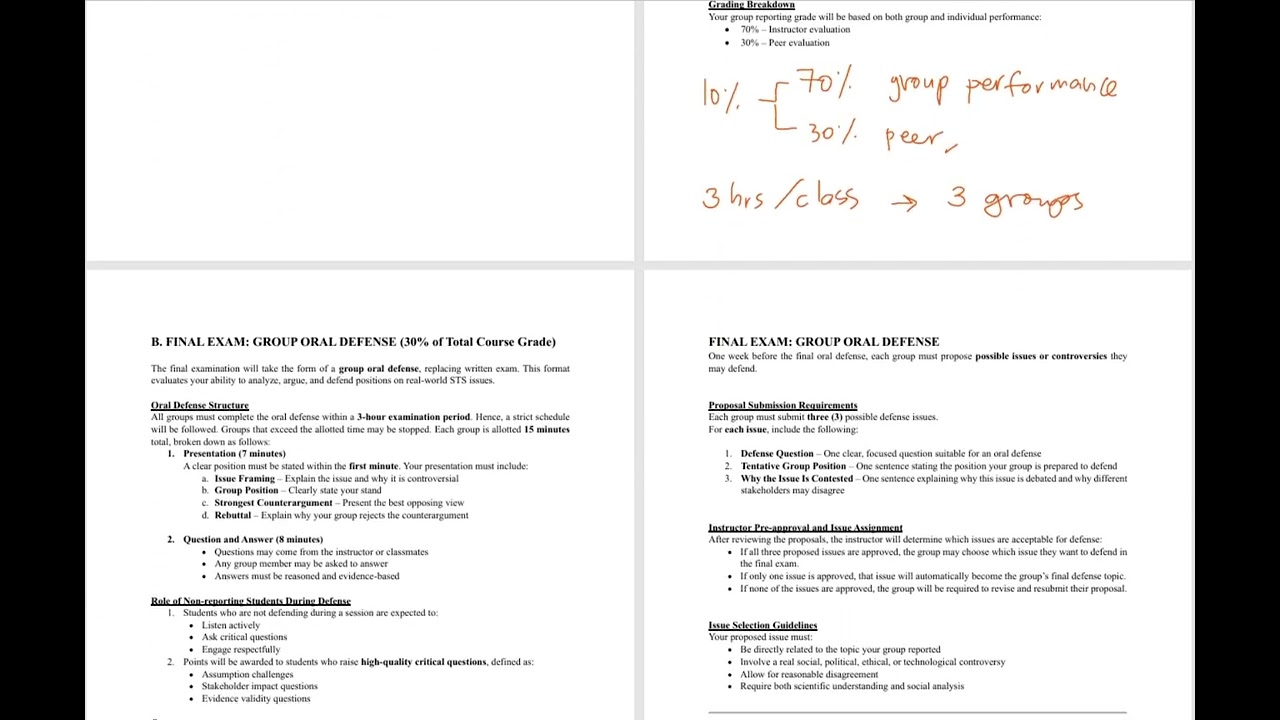 STS - Instructions for finals