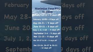 Use & Maximize your PTO in 2024 #shorts  #pto