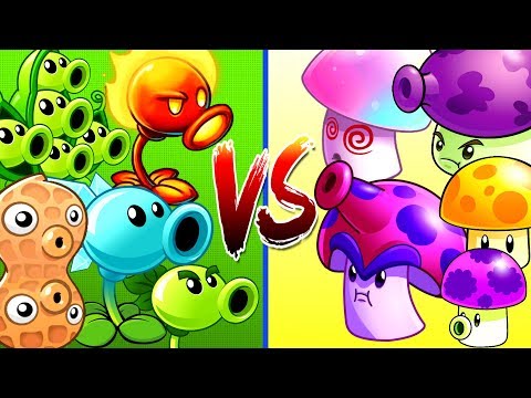 Peashooters vs Mushroom - Every Plant Power Up!