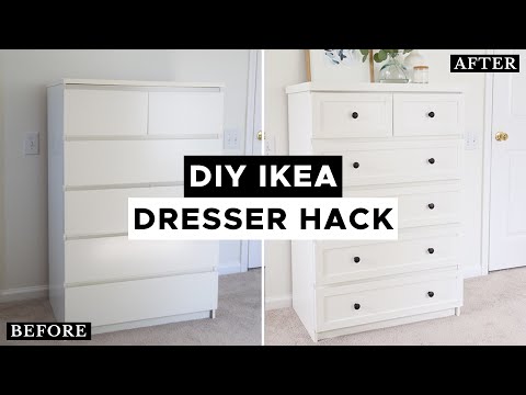 Part of a video titled IKEA Dresser Hack | How to Paint IKEA Laminate Furniture - YouTube
