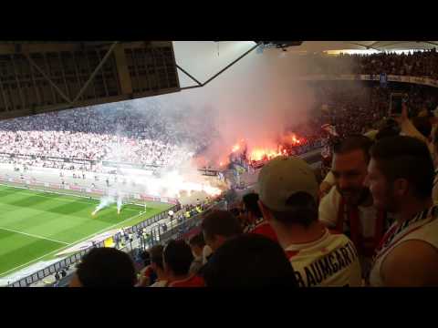 VfB Stuttgart  vs Kalsruhe am 9.4.17   ksc Fans Rasten aus