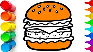 🍔 How to Draw a Hamburger | Easy Step by Step Drawing Tutorial
