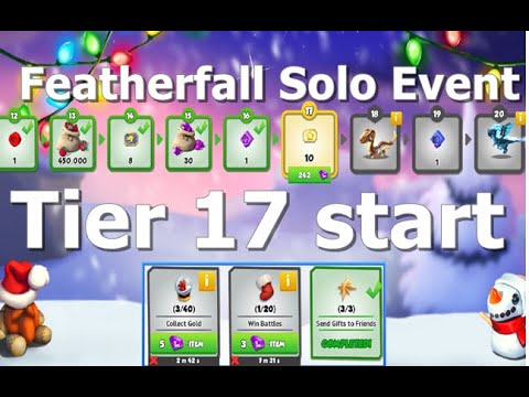 Featherfall Solo Event-Dragon Mania Legends | Asteroid Dragon Tier 17 start | dml