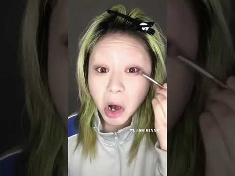 🖤❤️ TOMBOY SCHOOL GIRL 🖤❤️ Anime Cosplay Doll Eye Makeup Tutorial & Transformation, Beauty Artist