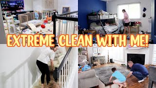EXTREME CLEAN WITH ME & REARRANGE & DECLUTTER! SPEED CLEANING MOTIVATION! MESSY HOUSE DECLUTTER!