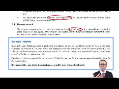 CIMA F2 Provisions, Contingent Liabilities and Contingent Assets (IAS 37)