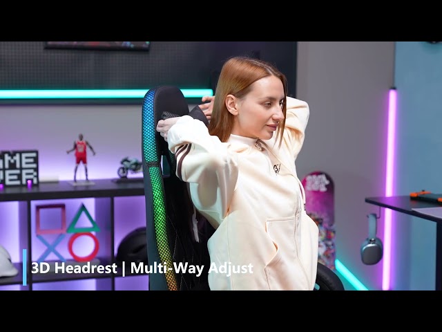 Sedia Gaming GTPLAYER LED RGB Tasca Posteriore Telecomando video