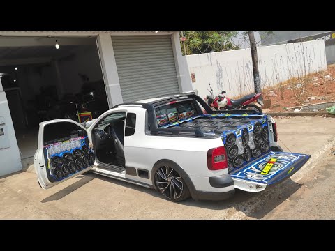 Saveiro com 16 Pioneer 311  e 32 6/9 Pioneer (montagem). #som #carros #somautomotivo