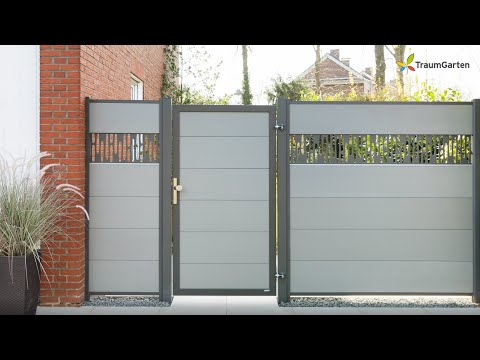 WPC privacy fence with gate installation - SYSTEM WPC XL | TraumGarten