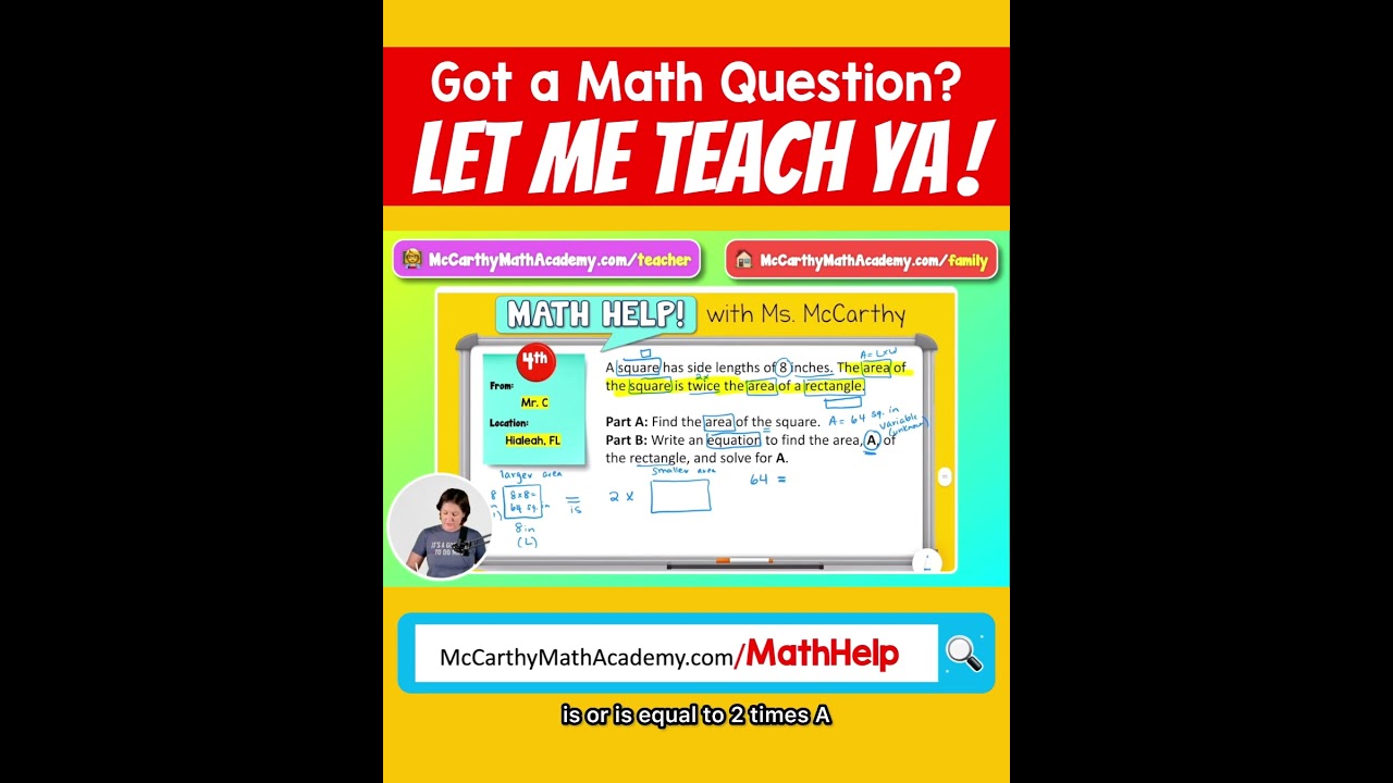4th | Perimeter & Area CHALLENGE | Math Help w/ Ms. McCarthy #elementarymath #perimeter #area