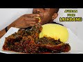 FUFU AND EFO RIRO OR VEGETABLE SOUP WITH GOAT MEAT | AFRICAN FOOD | THE ADIM FAMILY