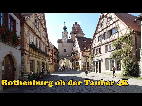 Rothenburg ob der Tauber, Alemanha Passeio a pé [4K].