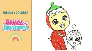 Bebés llorones FRESA| dibuja y colorea BEBÉS LLORONES y sus MASCOTAS. Aprende a dibujar y colorear