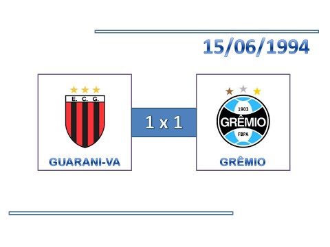 GOLS: Guarani-VA 1 x 1 Grêmio - 15/06/1994 - Campeonato Gaúcho