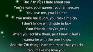 Miley Cyrus - 7 Things, Lyrics In Video