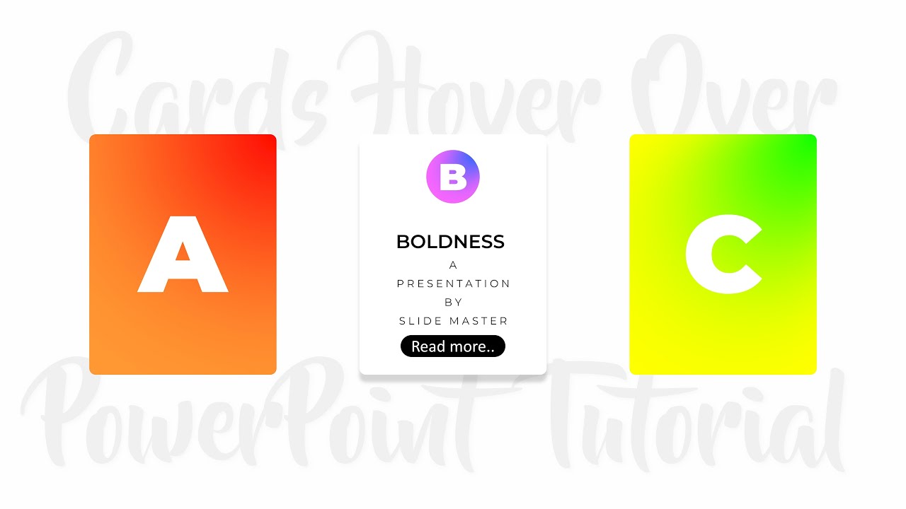 Cards Hover Over Animation in PowerPoint - Using Mouse Over Actions + Morph Transition