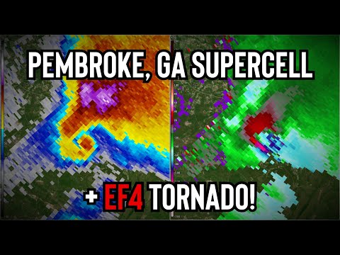 Pembroke, GA Supercell Radar Loop - EF4 Tornado!