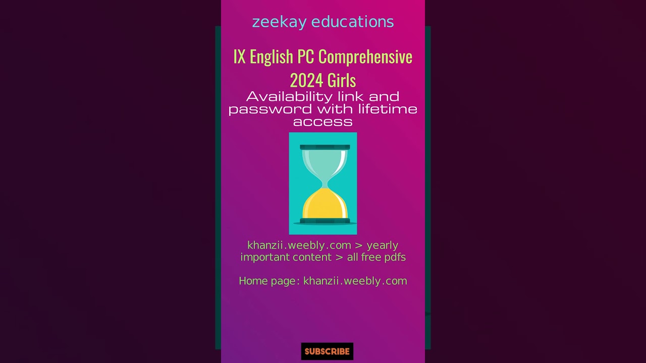 IX English PC Comprehensive 2024 Girls (PDF Download)
