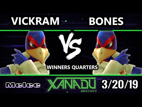 S@X 294 SSBM - Vickram (Falco) Vs. Bones (Falco) - Smash Melee Winners Quarters