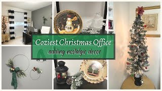 Cozy BUDGET FRIENDLY Christmas 2021 Decorating Ideas |  Cozy Office Decor | Easy Wreath DIY