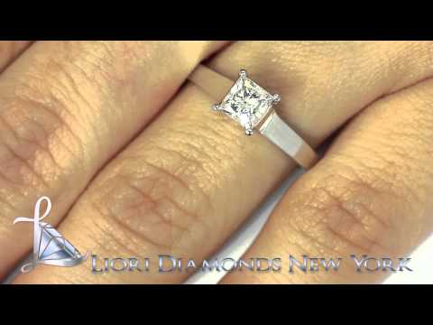 ER-0072 - 0.80 Carat E-SI2 Princess Cut Diamond Solitaire Engagement Ring 14k White Gold