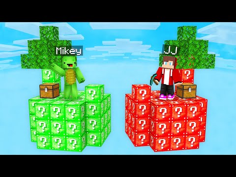 Mikey Green vs JJ Red LUCKY BLOCK Island Survival Battle in Minecraft (Maizen)
