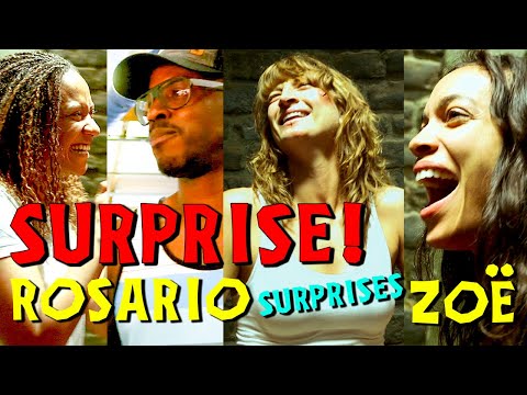 Rosario Dawson surprises Zoe Bell w/ Tracie Thoms - Ahmed Best - BEHIND THE SCENES