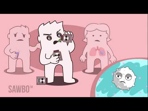 Parassiti a unaringa Cartone animato su vermi per bambini