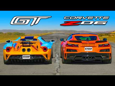 Ford GT v Corvette Z06: DRAG RACE