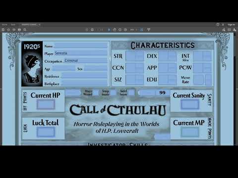 Making Call of Cthulhu Characters