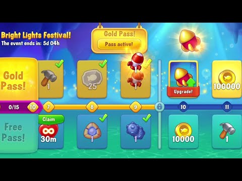 @Fishdom Win Strikes Level 9525 - Hard Level 9525. Bright Lights Festival Level 9 🔐