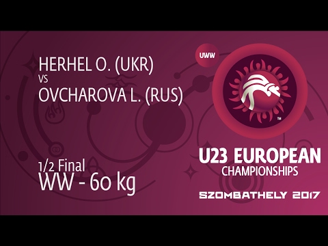 1/2 WW - 60 kg: L. OVCHAROVA (RUS) df. O. HERHEL (UKR) by TF, 14-4
