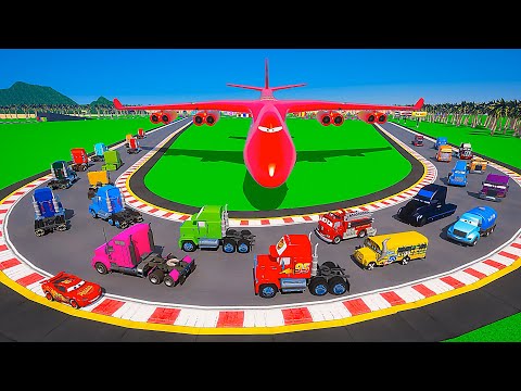 Race Crazy Cars Trucks - Mack Gale Beaufort Mr Drippy McQueen Miss Fritter & Friends Crazy Track 8