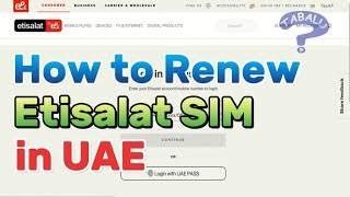 UAE Etisalat Sim Renewal | Update EID