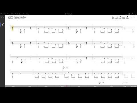 Vado al massimo ( Vasco Rossi ) ,Tablatura e base Senza Basso - Backing bass track