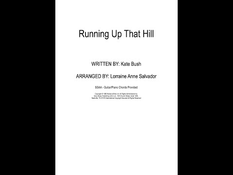 Running Up That Hill (SSAA - Choir) by Kate Bush - Arranged by Lorraine Anne Salvador