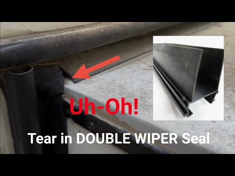 Replacing RV Slide-out double blade wiper seal and bulb seal with single blade wiper seal.